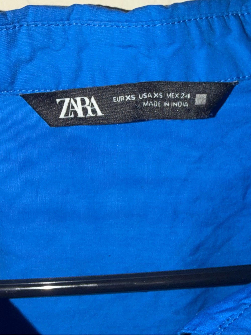 Zara Royal Blue Blouse with White Embroidery - Picture 2 of 5